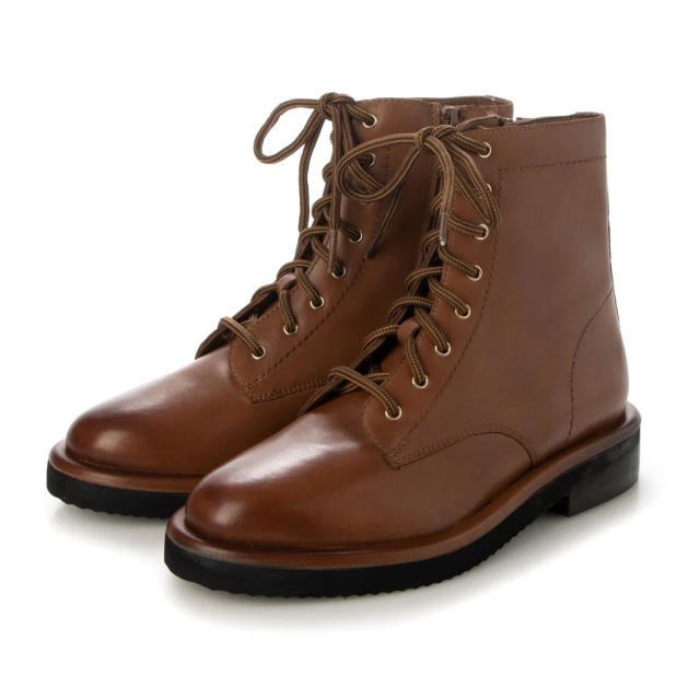 【OUTLET】KISCO（キスコ）レースアップショートブーツ　ブラウン