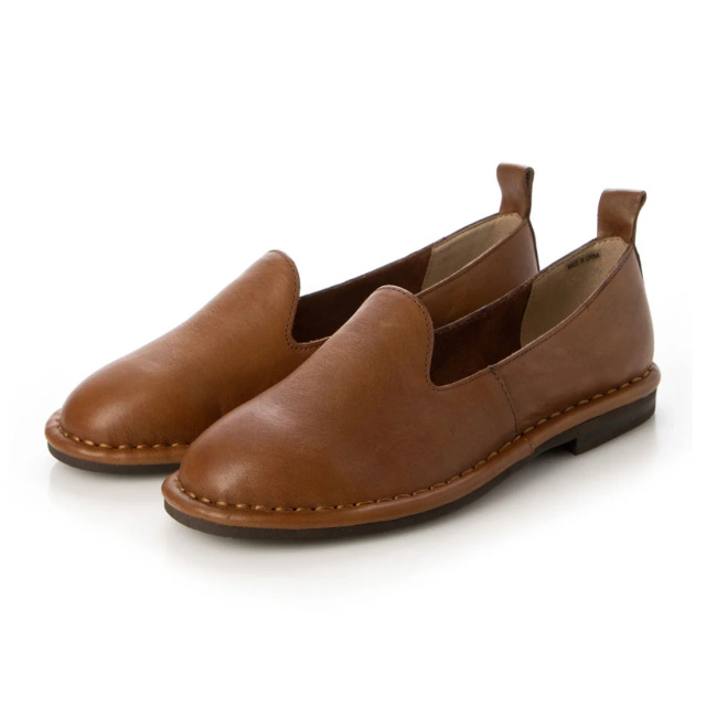 【OUTLET】KISCO（キスコ）オペラカットフラットシューズ　ブラウン