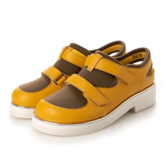 【OUTLET】KISCO（キスコ）ダブルベルトスポカジシューズ　イエロー