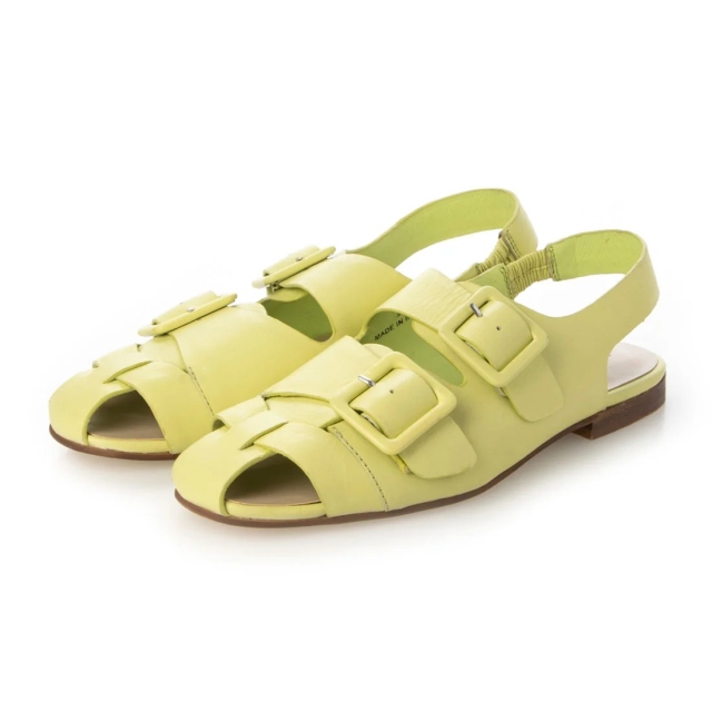 【OUTLET】KISCO（キスコ）ダブルベルトグルカサンダル　ライム