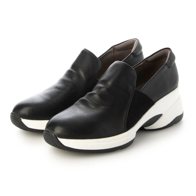 【OUTLET】KISCO（キスコ）サイドゴアヒールアップスリッポン　ブラック