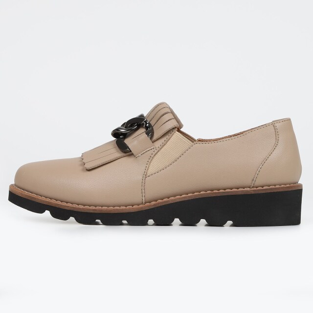 KISCO(キスコ)ビッグチェーンキルトローファー ダークベージュ KISCO(キスコ)ビッグチェーンキルトローファー ダークベージュ