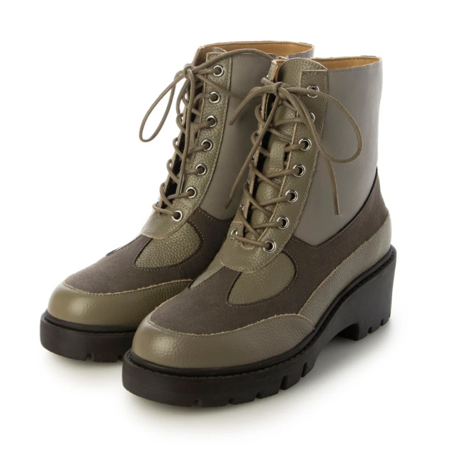 【OUTLET】KISCO（キスコ）トラックソールレースアップブーツ　グレーコンビ
