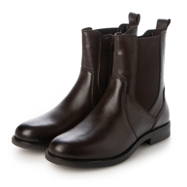 【OUTLET】KISCO（キスコ）サイドゴアショートブーツ　ダークブラウン