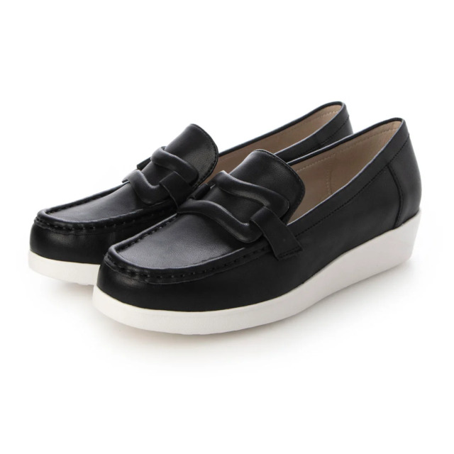 【OUTLET】KISCO（キスコ）パデッドモチーフカジュアルスリッポン　ブラック