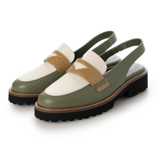 【OUTLET】KISCO（キスコ）スリングバックボリュームソールローファー　マルチ