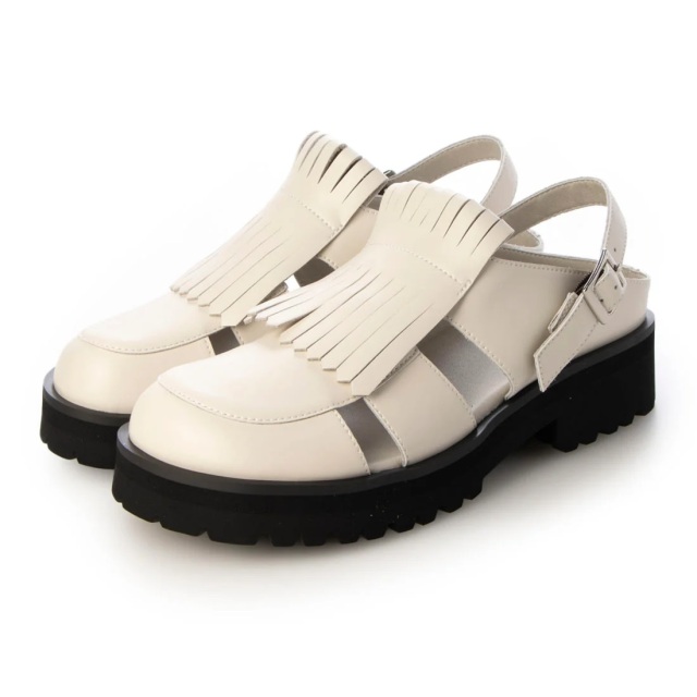 【OUTLET】KISCO（キスコ）2wayキルトサンダル　アイボリー