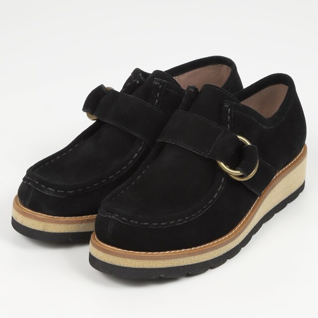 【OUTLET】KISCO（キスコ）リングベルトワラビーシューズ　ブラックスエード