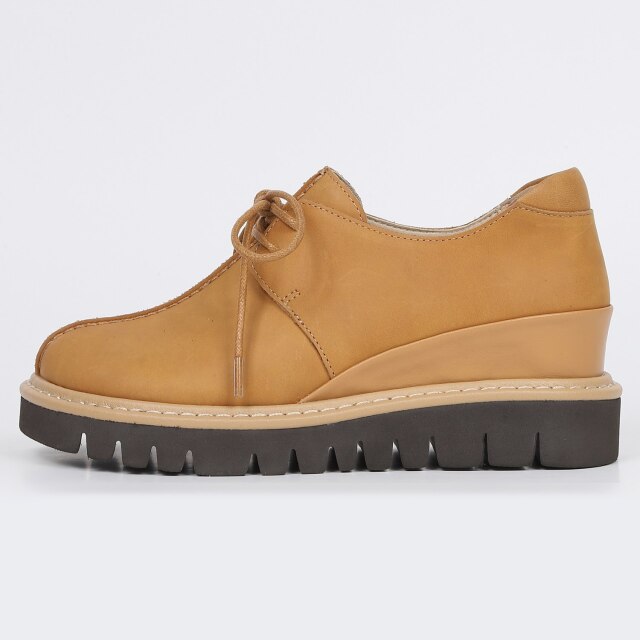 KISCO（キスコ）カジュアルレースアップシューズ キャメル｜BARCLAY