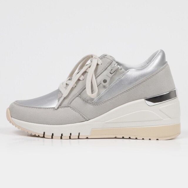 KISCO（キスコ）レースアップヒールスニーカー シルバー｜BARCLAY