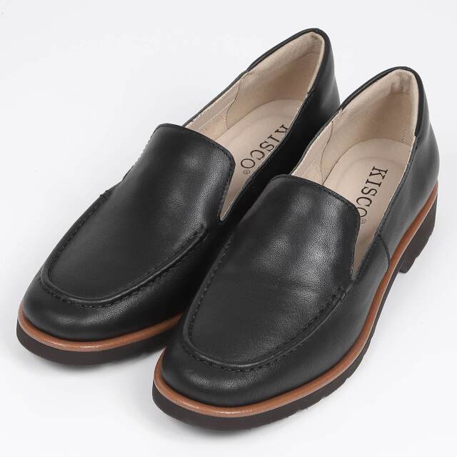 北欧の暮らし　ブラックローファー 定価¥16,500 KISCO（キスコ）ステッチローファー ブラック｜BARCLAY（バークレー