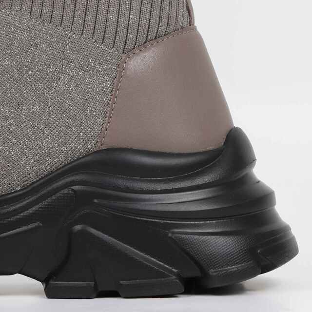 KISCO（キスコ）ニットファスナーショートブーツ グレー｜BARCLAY