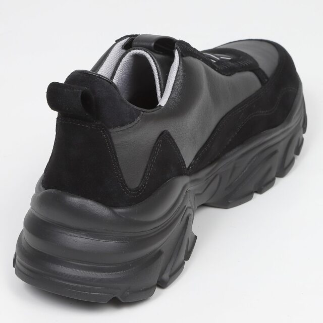 KISCO（キスコ）クロスゴムハイカットスニーカー ブラック｜BARCLAY