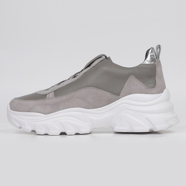 KISCO（キスコ）クロスゴムハイカットスニーカー グレー｜BARCLAY