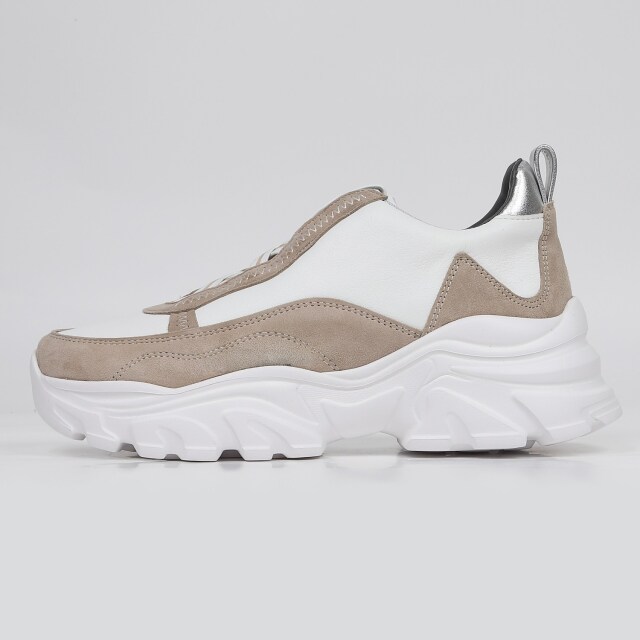 KISCO（キスコ）クロスゴムハイカットスニーカー ホワイト｜BARCLAY