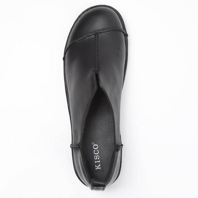 KISCO（キスコ）アウトステッチVカット軽量シューズ ブラック｜BARCLAY