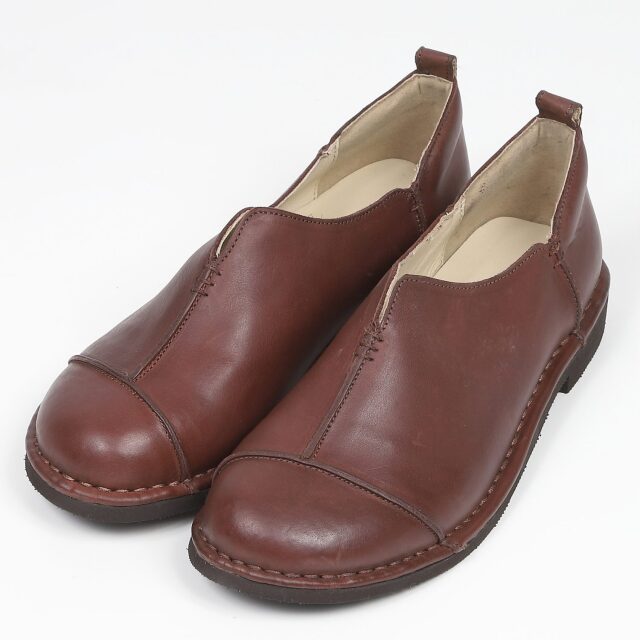 KISCO(キスコ)アウトステッチVカット軽量シューズ ダークブラウン KISCO(キスコ)アウトステッチVカット軽量シューズ ダークブラウン