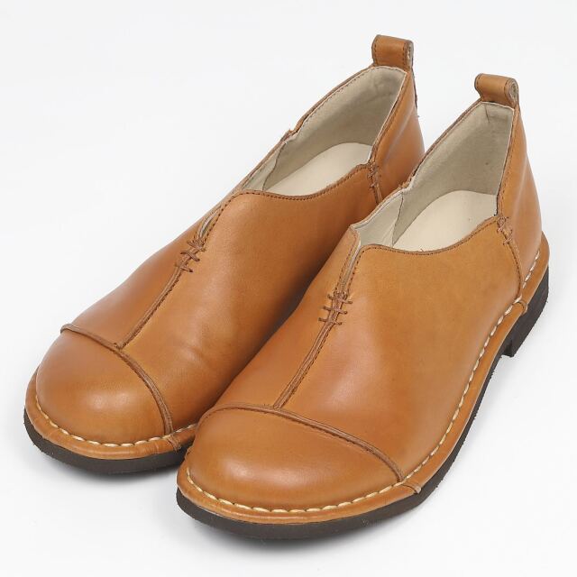 ケイコです KISCO（キスコ）アウトステッチVカット軽量シューズ タン｜BARCLAY