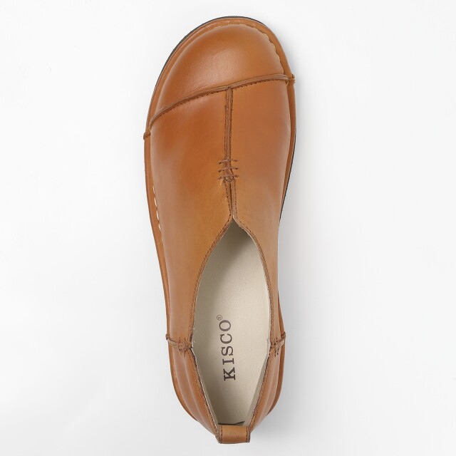 KISCO（キスコ）アウトステッチVカット軽量シューズ タン｜BARCLAY