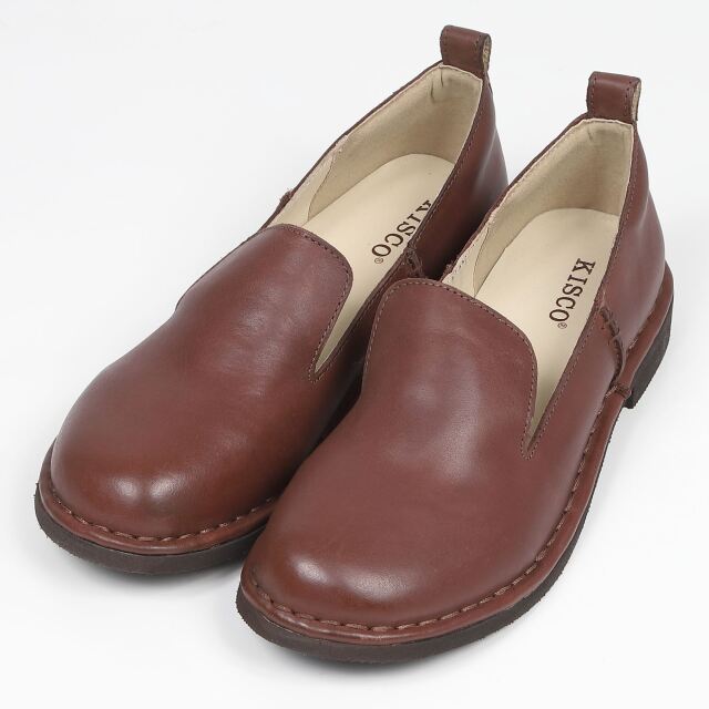 KISCO（キスコ）アウトステッチオペラカット軽量シューズ　ダークブラウン