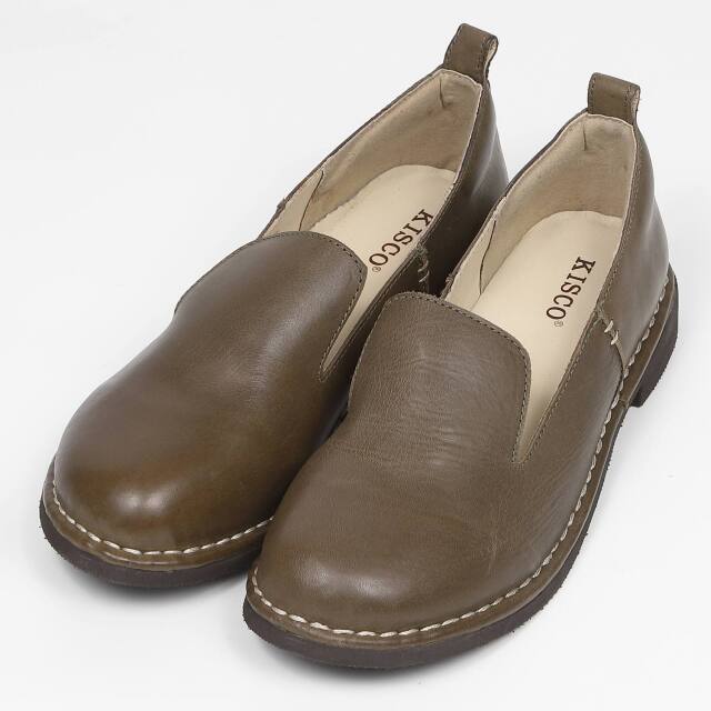 KISCO（キスコ）アウトステッチオペラカット軽量シューズ　カーキ