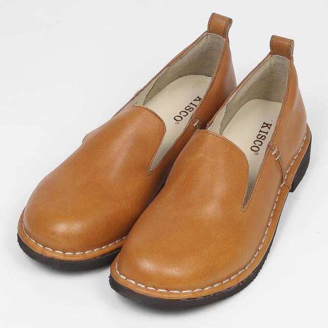 KISCO（キスコ）アウトステッチオペラカット軽量シューズ　タン