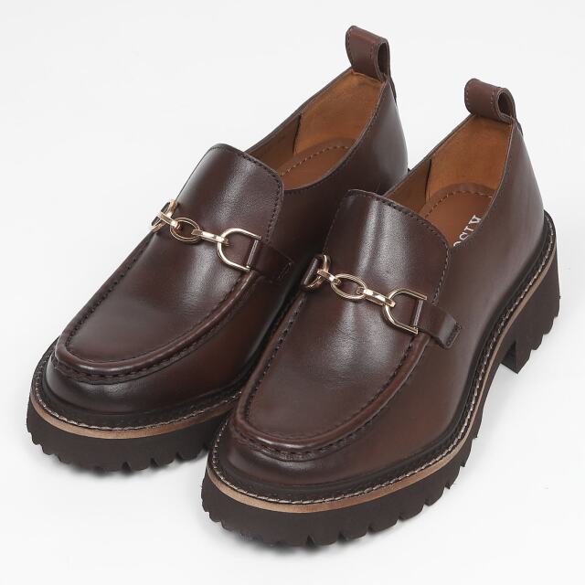 KISCO（キスコ）トラックソールビットローファー　ブラウン