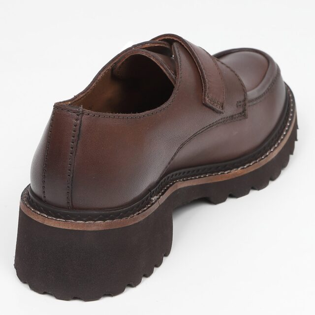 KISCO（キスコ）トラックソールモンクストラップシューズ ブラウン