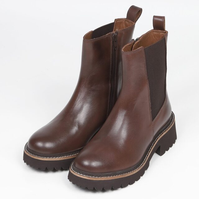 【SALE】KISCO（キスコ）トラックソールサイドゴアブーツ　ブラウン