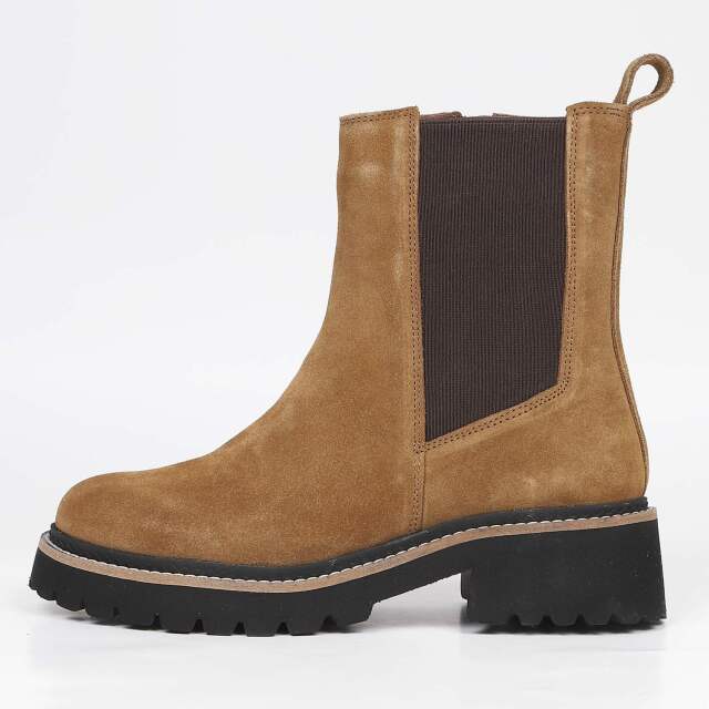 KISCO（キスコ）トラックソールサイドゴアブーツ キャメルスエード