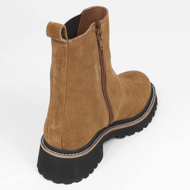 KISCO（キスコ）トラックソールサイドゴアブーツ キャメルスエード