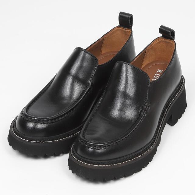 KISCO（キスコ）トラックソールモカシンローファー　ブラック