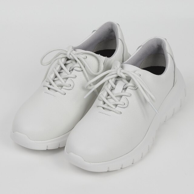 KISCO(キスコ)シンプルレースアップスニーカー ホワイト