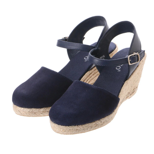 【OUTLET】KISCO（キスコ）カジュアルジュート巻きバックストラップラウンドトゥサンダル　ネイビー