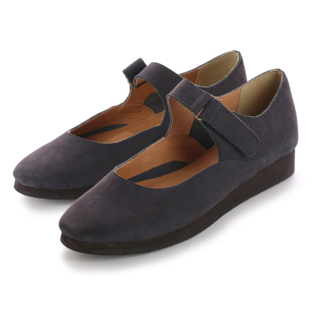 【OUTLET】KISCO（キスコ）マジックテープ仕様インステップストラップシューズ　ネイビー