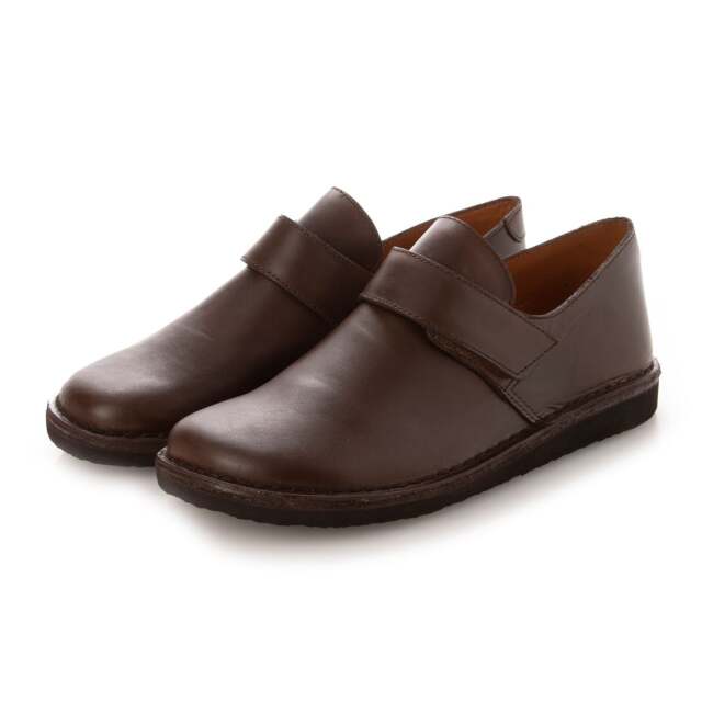 【OUTLET】KISCO（キスコ）オブリークトゥベロクロカジュアルシューズ　ダークブラウン