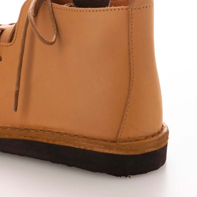 KISCO（キスコ）オブリークトゥレースアップシューズ キャメル