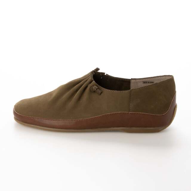 OUTLET】KISCO（キスコ）フロントギャザーカジュアルスリッポン カーキ