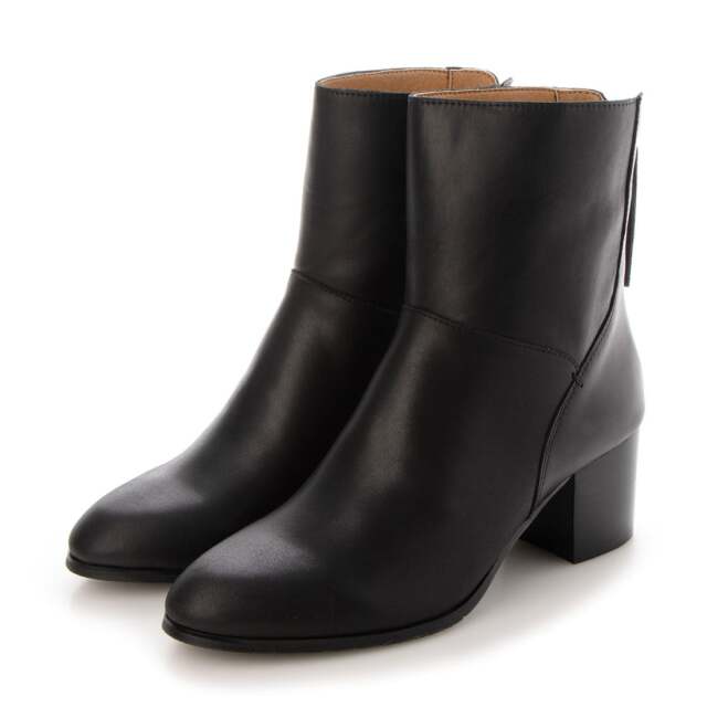 OUTLET】KISCO（キスコ）バックファスナーショートブーツ ブラック
