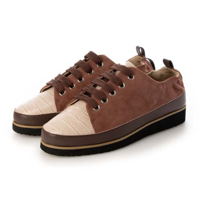 【OUTLET】KISCO（キスコ）異素材コンビレースアップシューズ　ピンクコンビ
