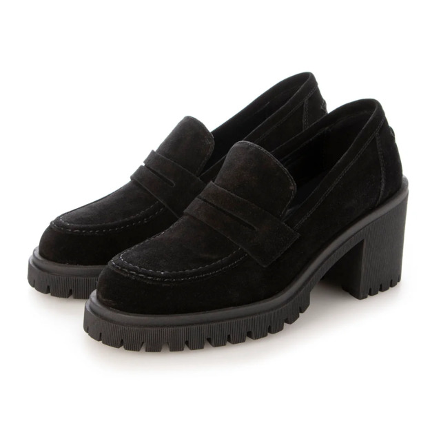 【OUTLET】Lamica（ラミカ） ヒールアップローファー  　ブラックスエード