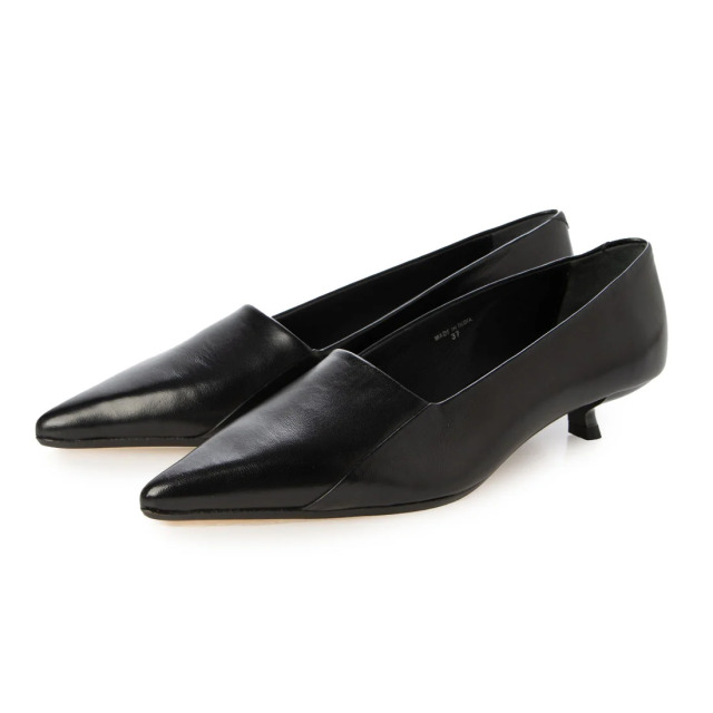 【OUTLET】JVAM（ジェイヴィエーエム） プチヒール ポインテッドパンプス 　ブラック