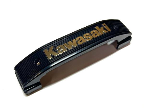 カワサキ 純正 フォークカバー エンブレム 本体 三又エンブレム Kawasaki ゴールド文字