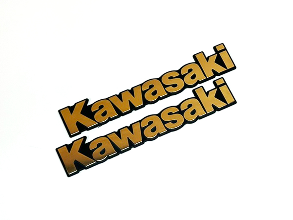 カワサキ 純正 タンク エンブレム Kawasaki ゴールド文字