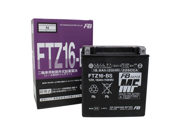 ゼファー1100 古河電池 FTZ16-BS 12V 制御弁式(VRLA)バッテリー[FTシリーズ] 即用式タイプ 【お取り寄せ商品】