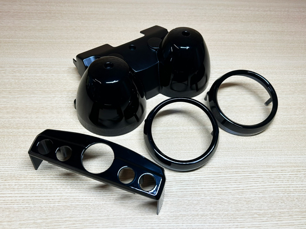 ゼファーχ ブラック塗装 カワサキ純正 メーターカバー (アッパー・ロア) インジケーターカバー セット