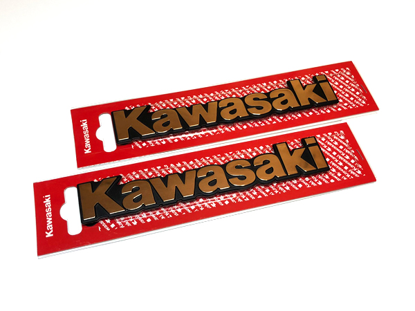 カワサキ 純正 タンク エンブレム Kawasaki ゴールド文字