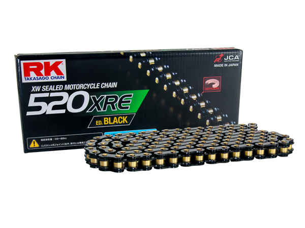 ゼファー400/χ RK ドライブ チェーン 520XRE 電着ブラックコート 110リンク カシメジョイント