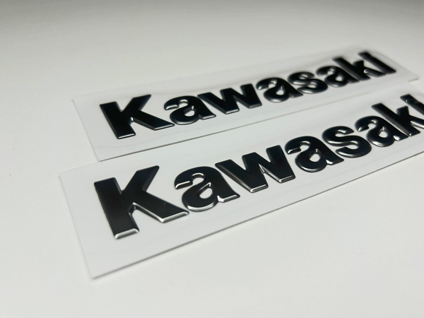 カワサキ純正 立体 タンクエンブレム 3D シルバー文字 左右 2枚セット