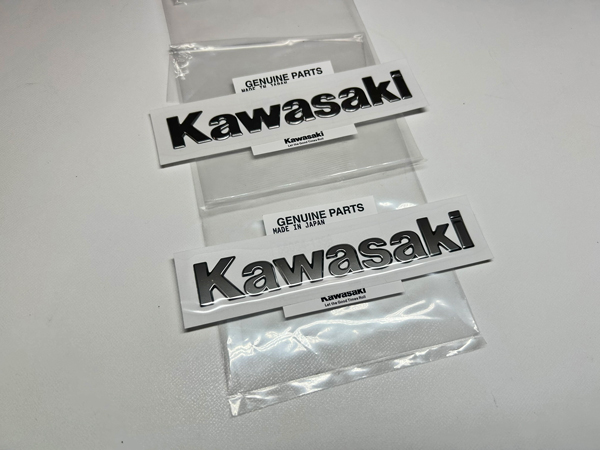 カワサキ純正 立体 タンクエンブレム 3D シルバー文字 左右 2枚